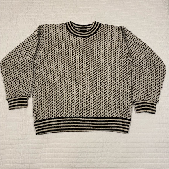 Vintage LLBean Norwegian Birdseye Wool Ski Sweater - Made in Norway - Size L - Picture 2 of 5